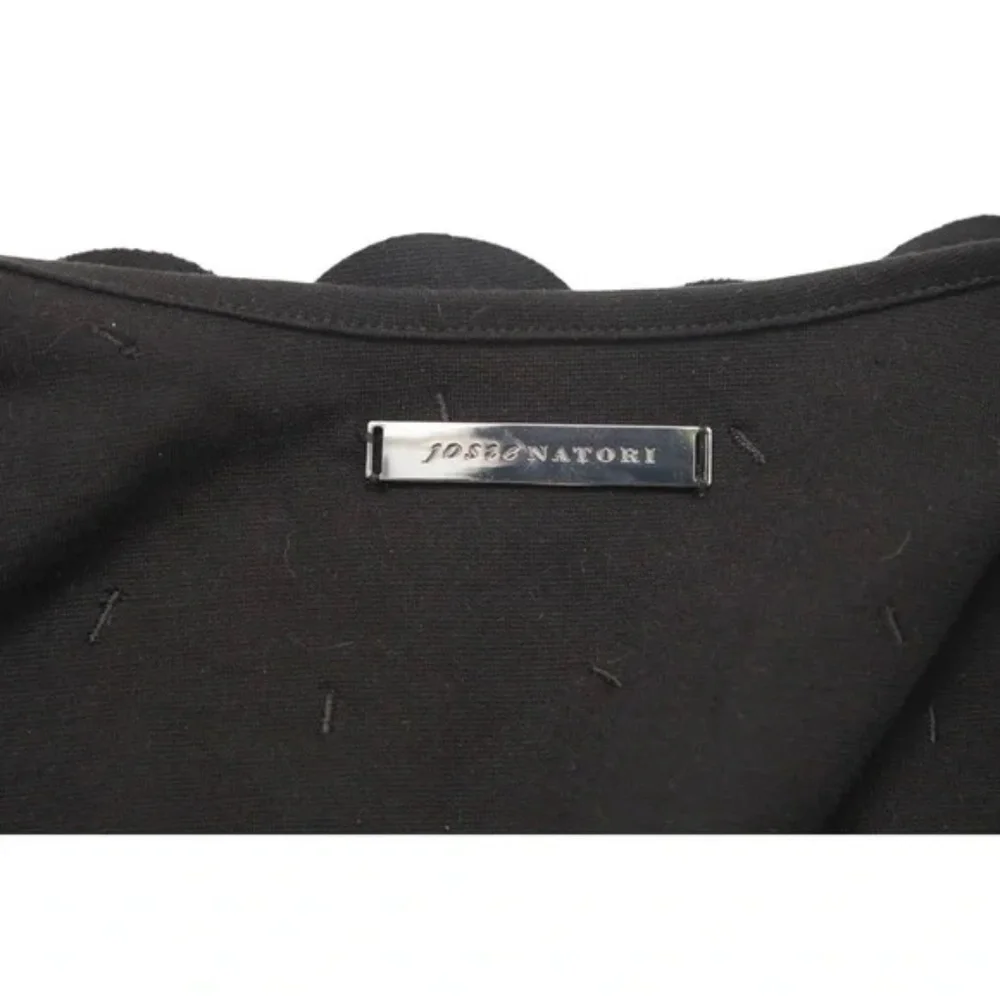 JOSIE NATORI Black Vest Cape Cardigan Front Hook Sz M - Picture 8 of 8